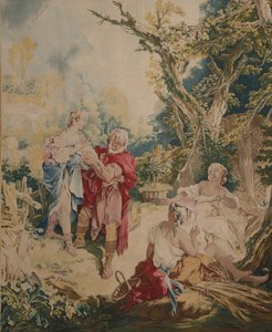 プシュケとカゴ職人を描いたタペストリー 作： François Boucher